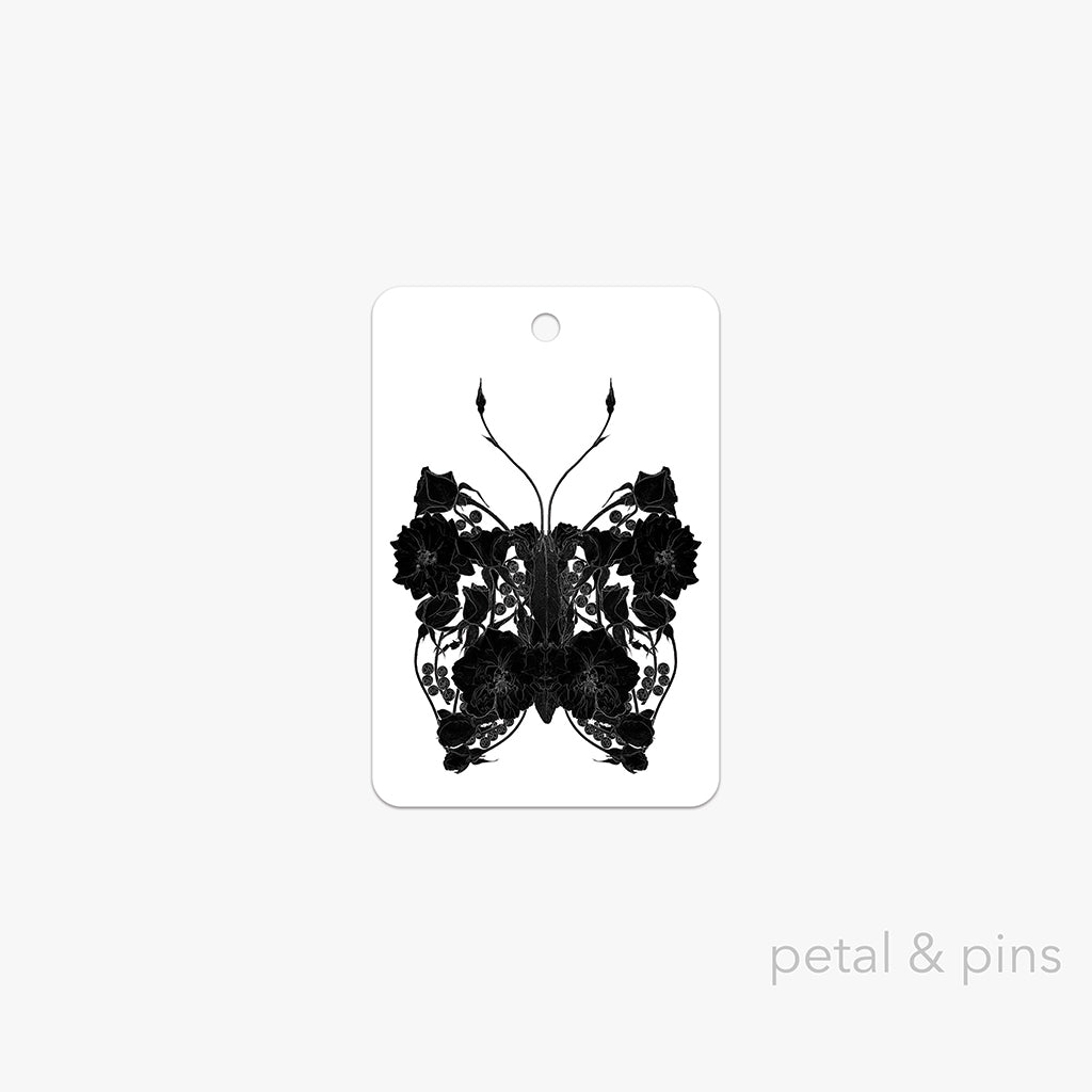 butterfly noir gift tag by petal & pins