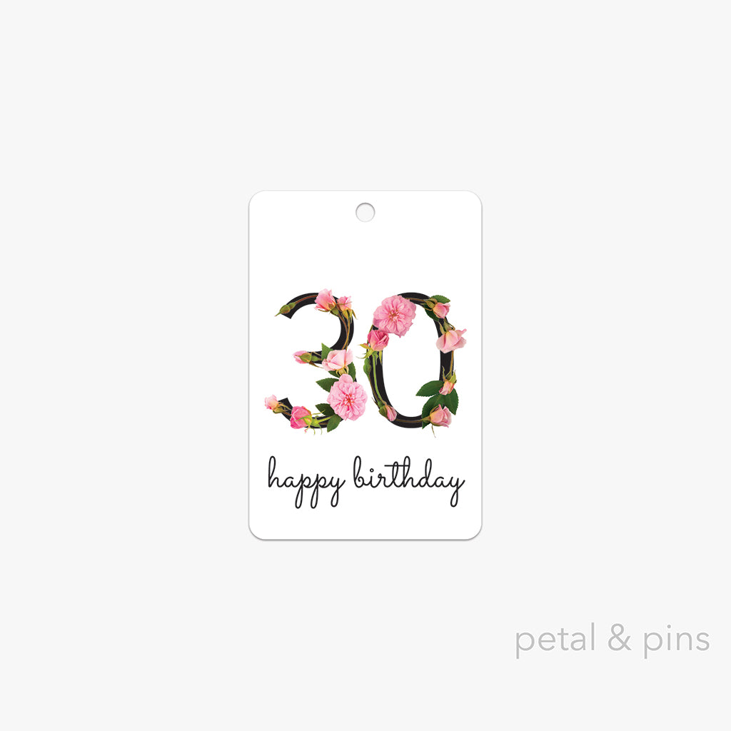 30th birthday gift tag