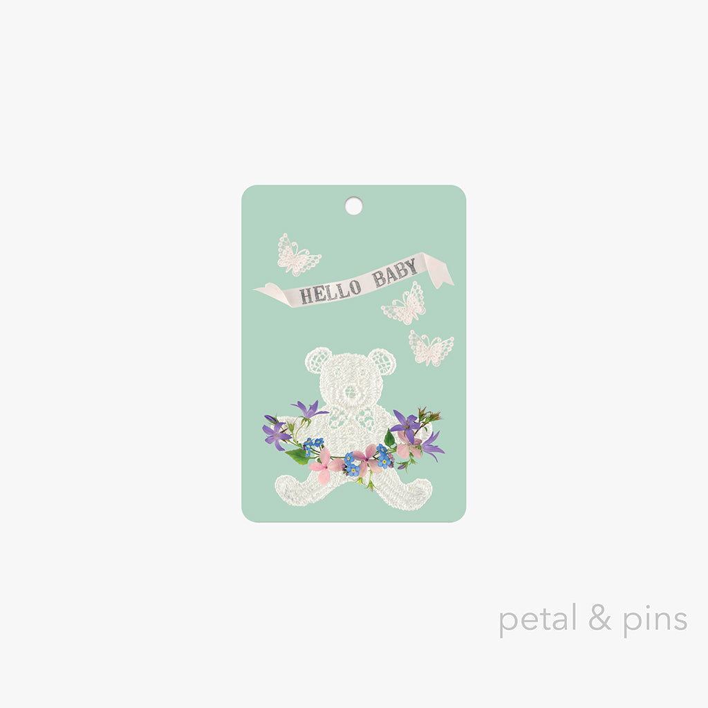 hello baby gift tag by petal & pins