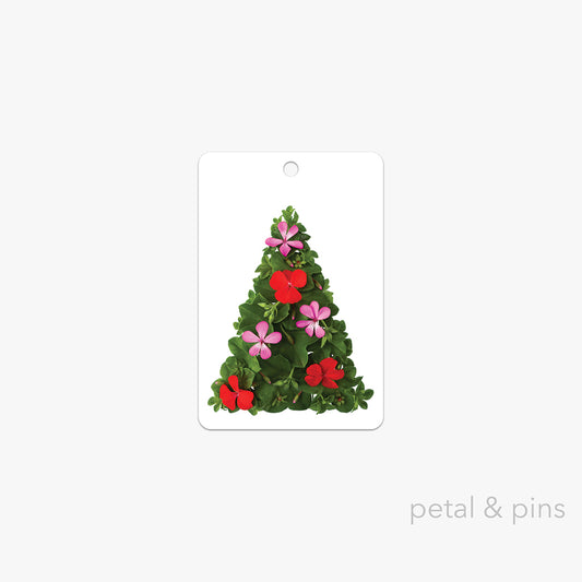 geranium tree - christmas gift tag