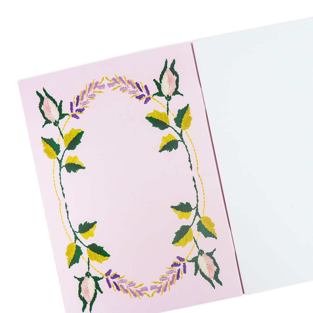 butterfly garland notebook - rosewater