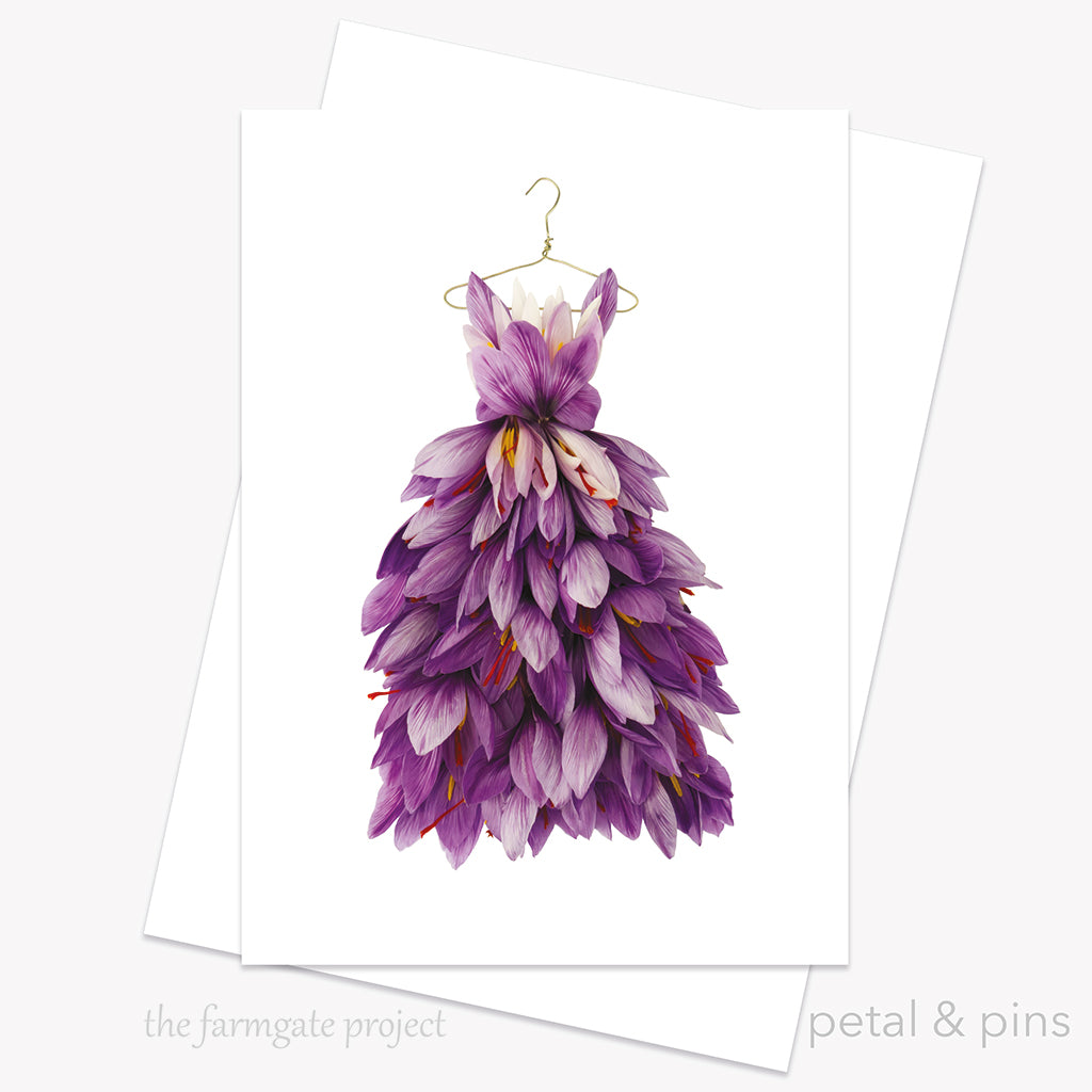 saffron dress greeting card from the farmgate project by petal & pins