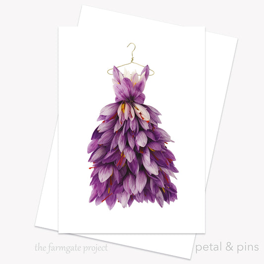 saffron dress greeting card from the farmgate project by petal & pins