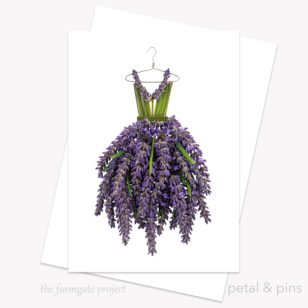 lavender gown greeting card from the farmgate project by petal & pins