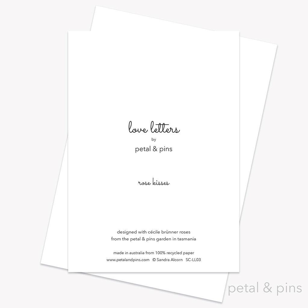 rose kisses card from the love letters collection by petal & pins