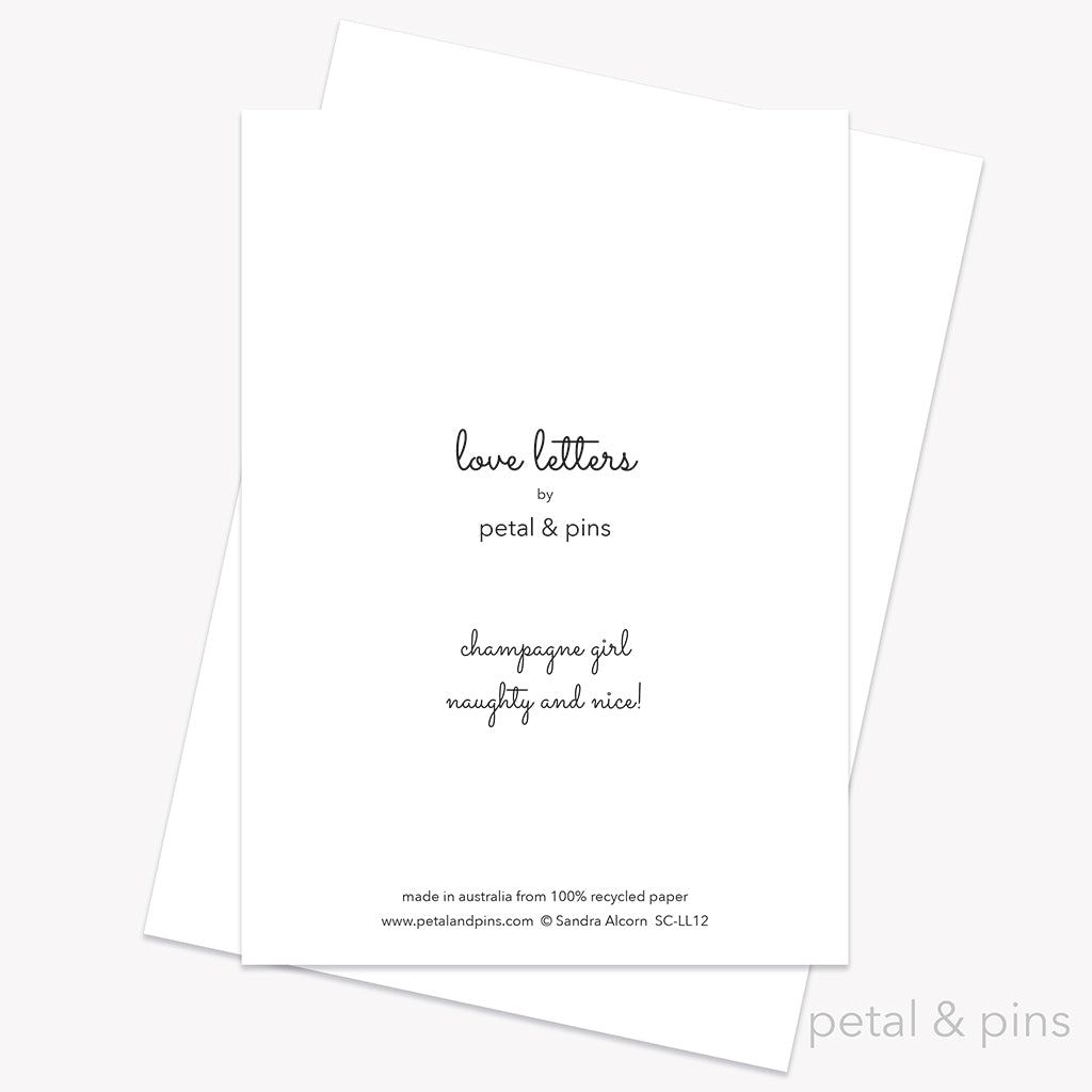 you've been naughty (and nice) Christmas greeting card back by petal & pins