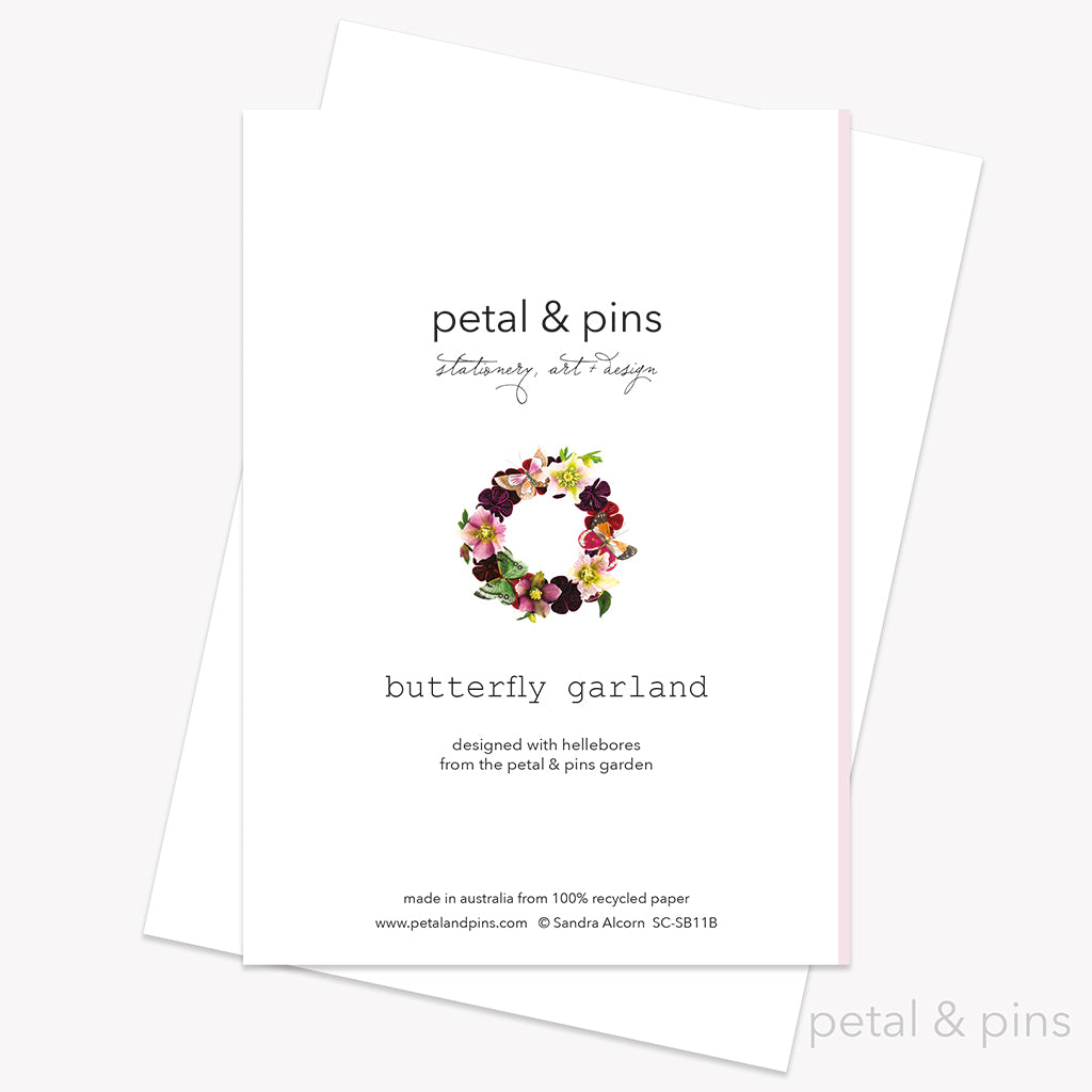Butterfly Garland (Rosewater) card back by petal & pins
