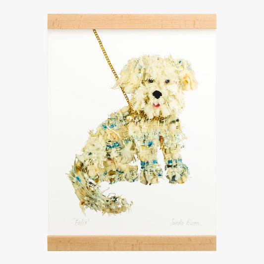 labradoodle art print from the Tweed Menagerie collection by petal & pins