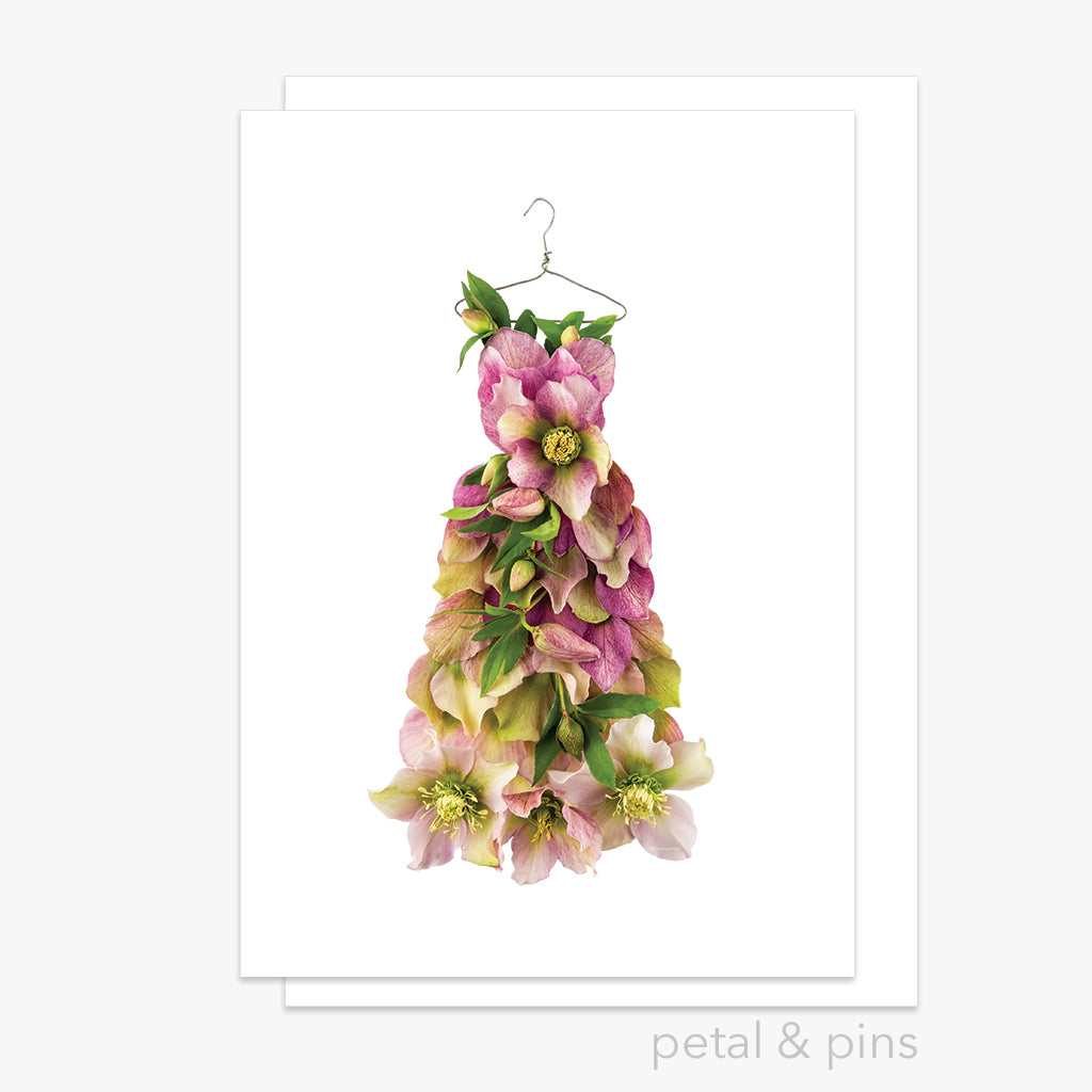 hellebore du levant dress greeting card