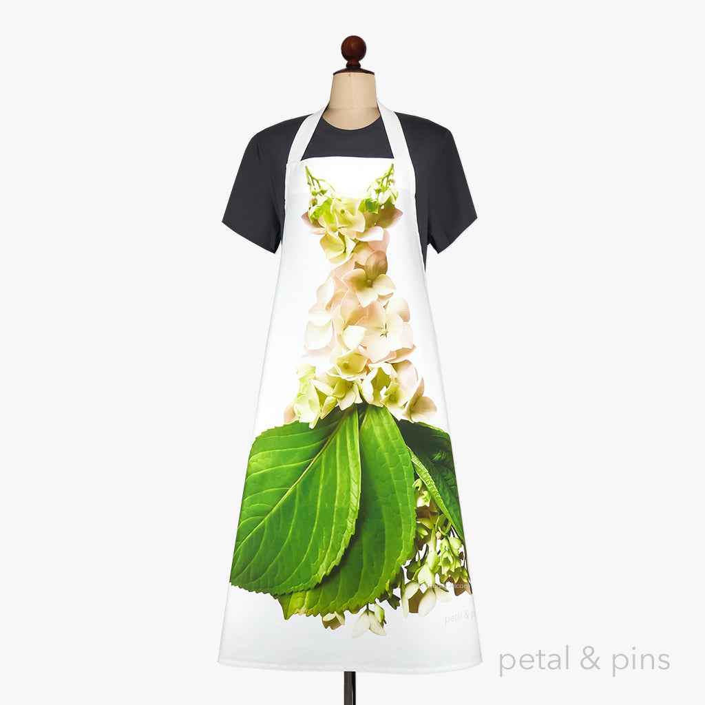cream hydrangea apron by petal & pins