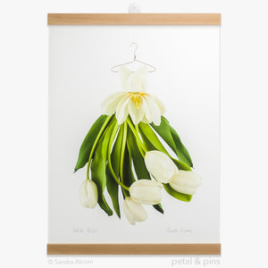 white tulip dress art prints from the farmgate project by petal & pins