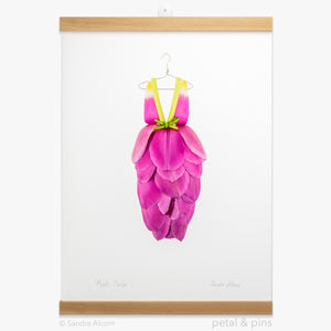 pink tulip dress art print from the farmgate project by petal & pins