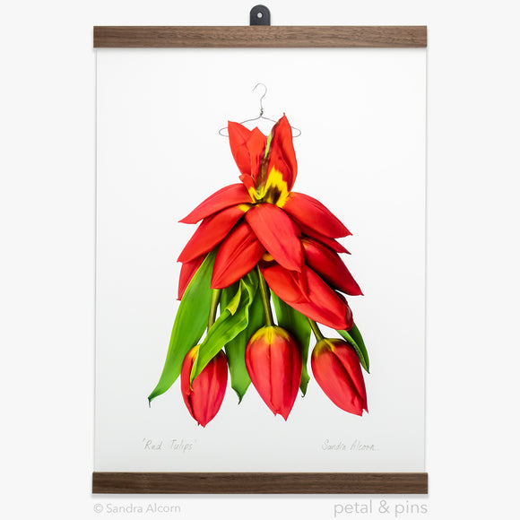 red tulip dress art print from the farmgate project by petal & pins