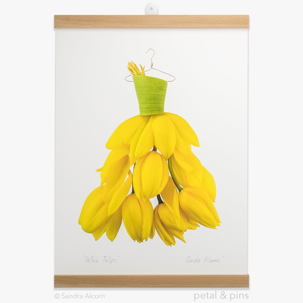 yellow tulip dress art print from the farmgate project by petal & pins