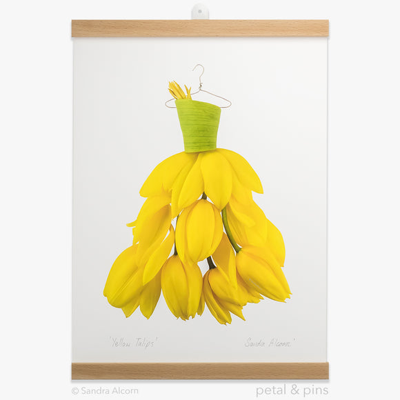yellow tulip dress art print from the farmgate project by petal & pins