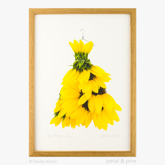 sunflower gown art print from the farmgate project by petal & pins