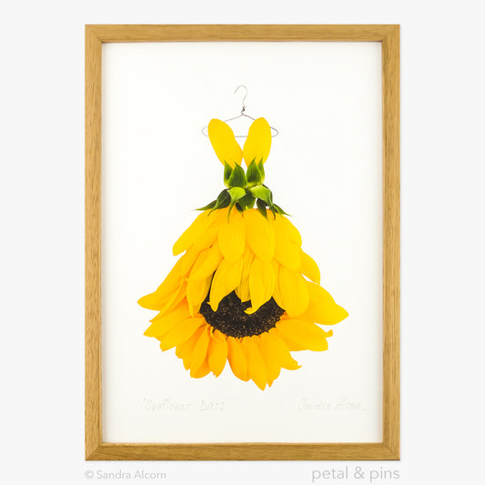 sunflower dress art print from the farmgate project by petal & pins