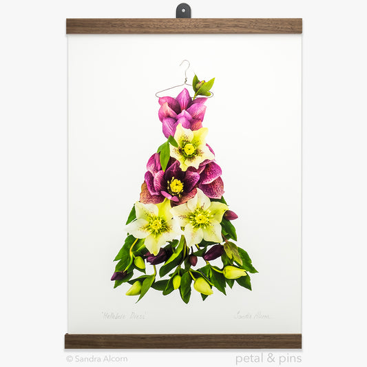 hellebore dress art print by petal & pins