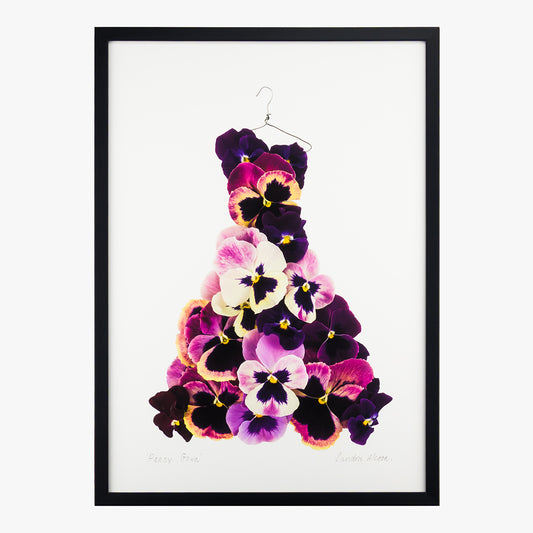 pansy gown art print from the garden fairy wardrobe by petal & pins