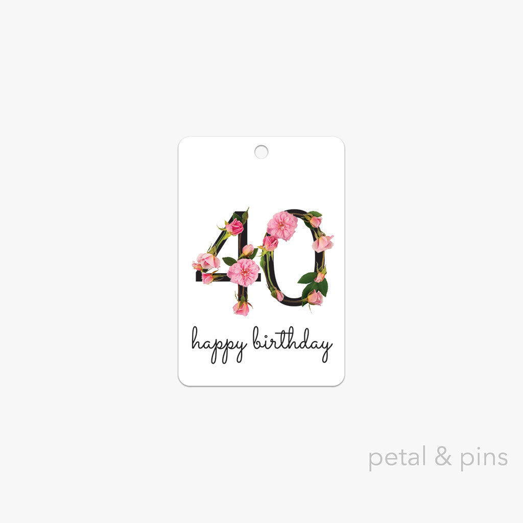 40th birthday gift tag by petal & pins