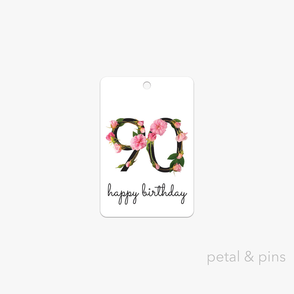 90th birthday gift tag by petal & pins