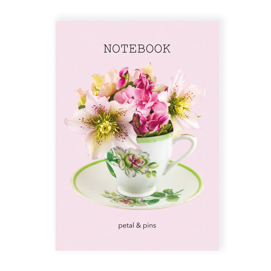 vintage teacup notebook - rosewater