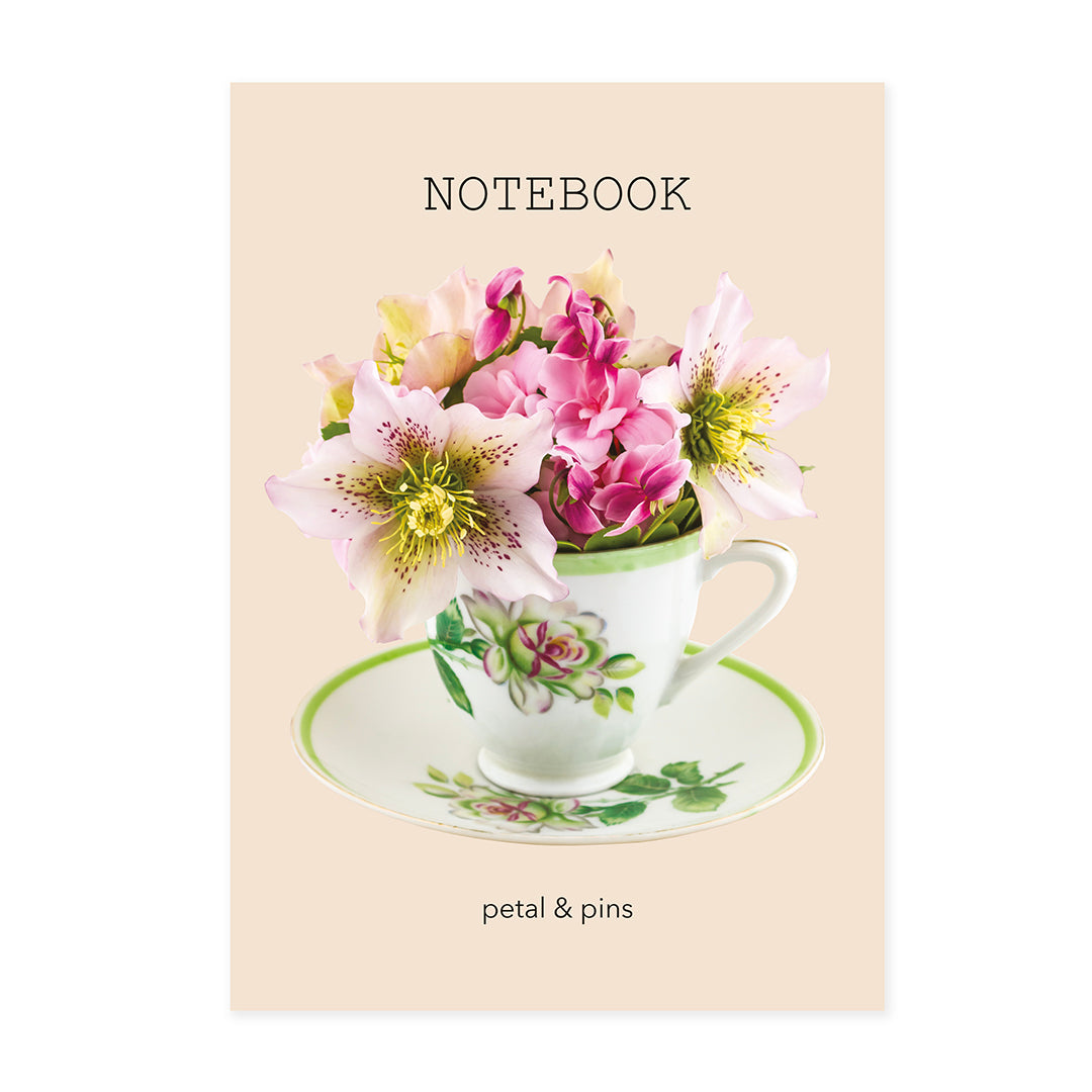 vintage teacup notebook - latte