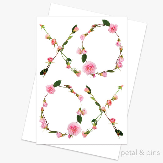 rose kisses card from the love letters collection by petal & pins