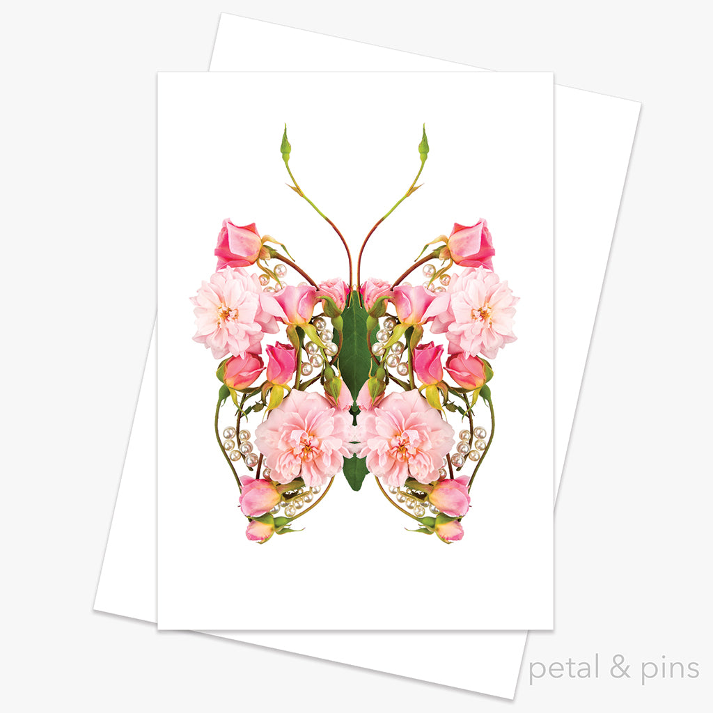 butterfly kisses greeting card from the love letters collection by petal & pins