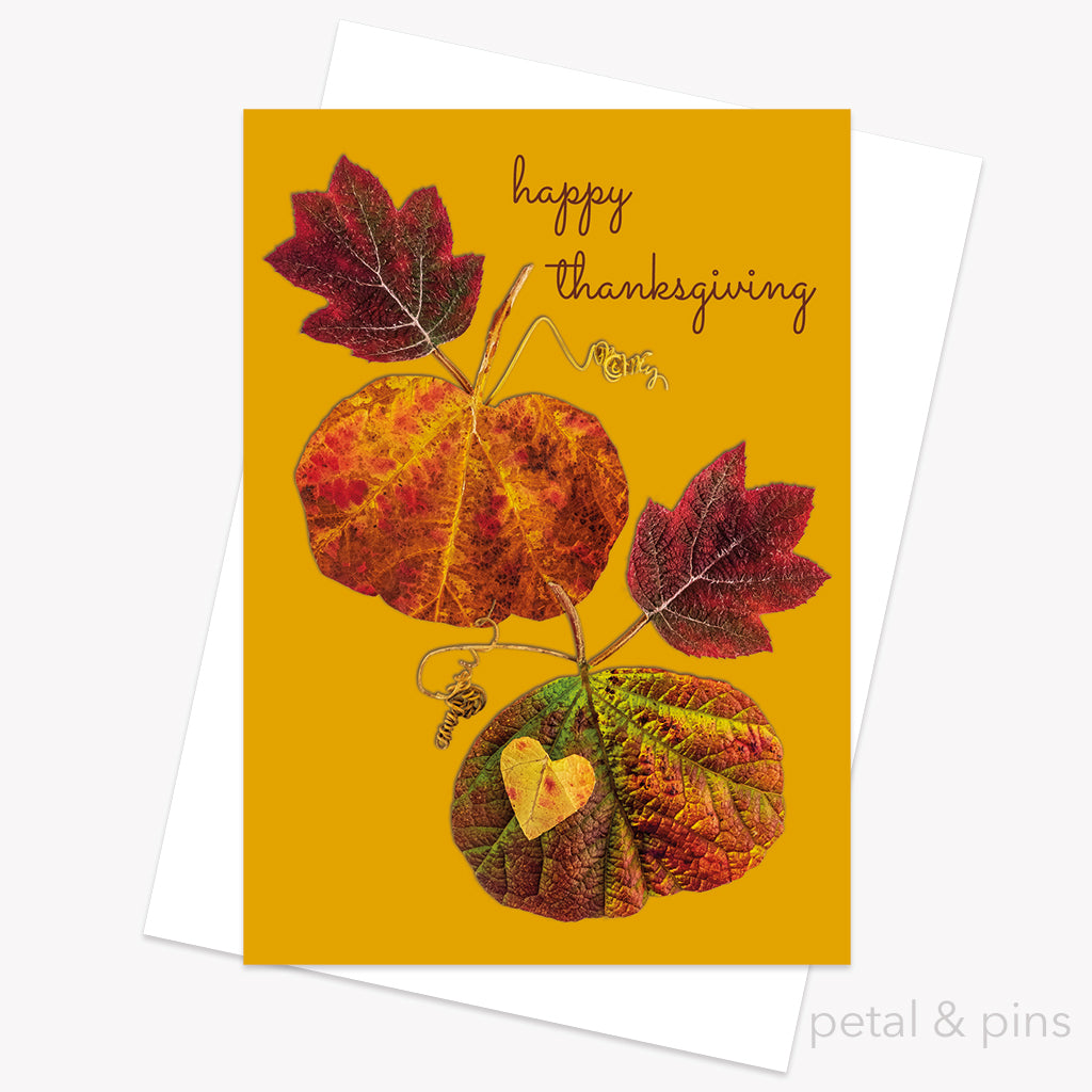 thanksgiving pumpkins greeting card by petal & pins