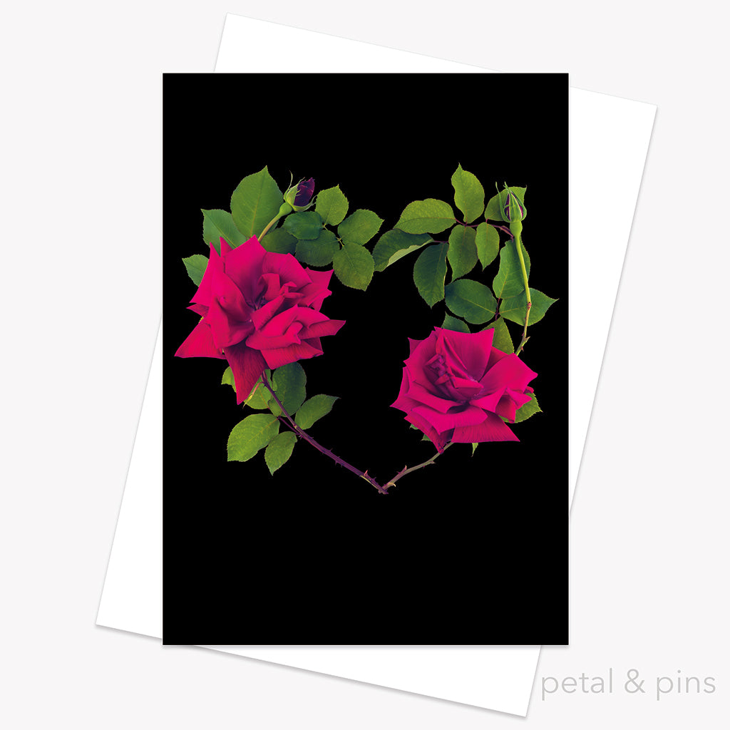 lovers rose valentines day card by petal & pins