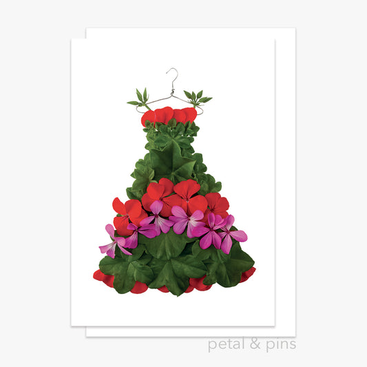 christmas geranium dress card by petal & pins