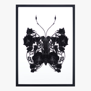 butterfly pearls noir art print by petal & pins