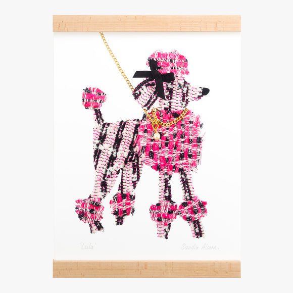 poodle art print from the tweed menagerie collection by petal & pins