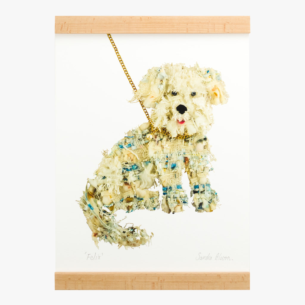 labradoodle art print from the Tweed Menagerie collection by petal & pins