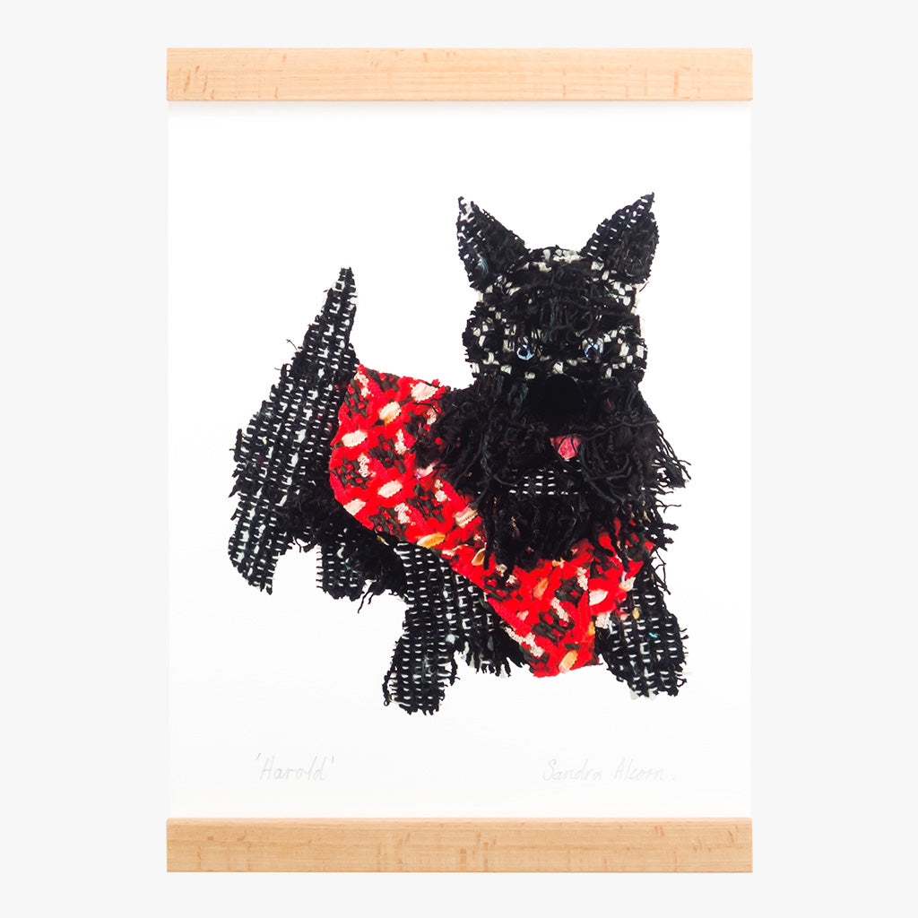 scottie dog art print from the Tweed Menagerie collection by petal & pins