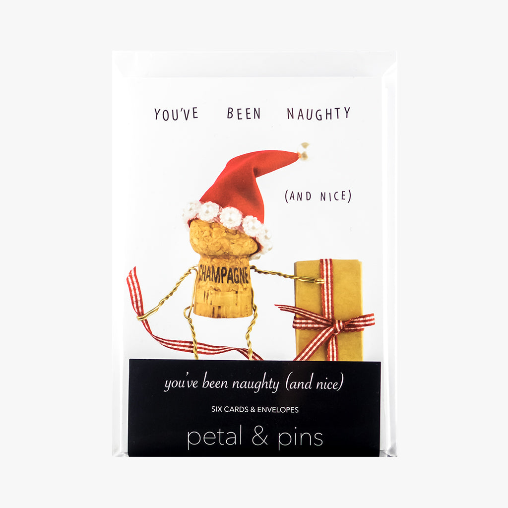 you've been naughty (and nice) christmas card pack by petal & pins