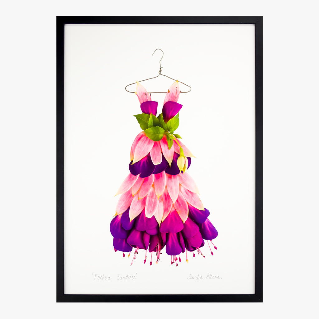 fuchsia sundress art print by petal & pins
