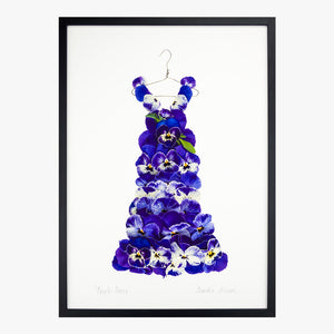 purple pansy dress art print by petal & pins