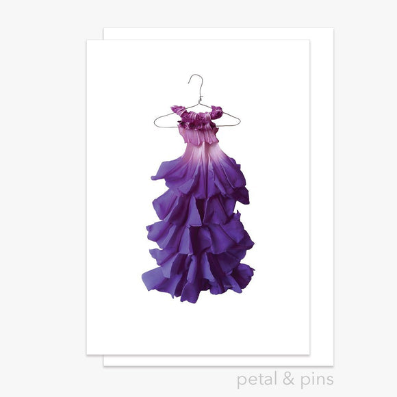 morning glory dress greeting card by petal & pins
