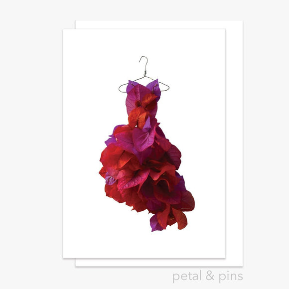 bougainvillea dress greeting card by petal & pins