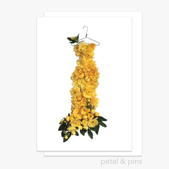banksia rose dress greeting card by petal & pins