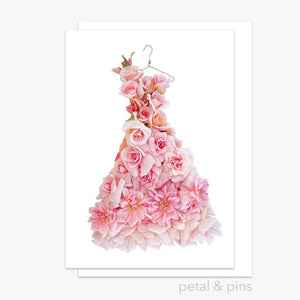 cécile brünner rose dress greeting card by petal & pins