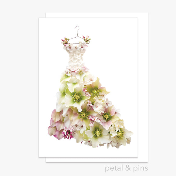springtime dress greeting card by petal & pins
