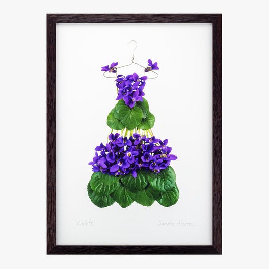 violet dress giclée art print from the Garden Fairy's Wardrobe by petal & pins