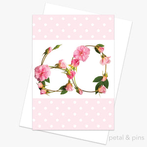 60th birthday roses card by petal & pins