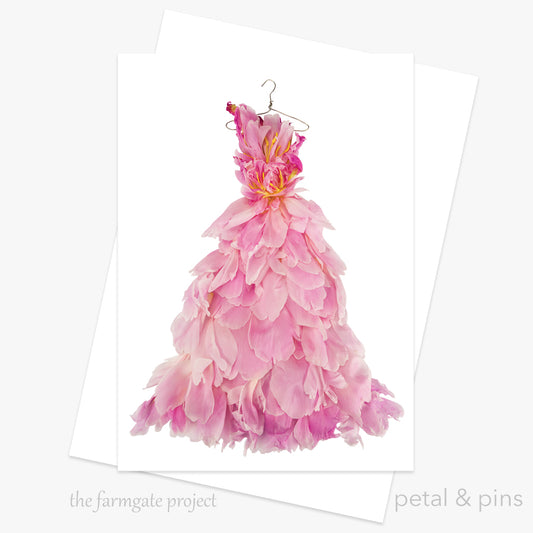 peony ballgown greeting card from the farmgate project by petal & pins