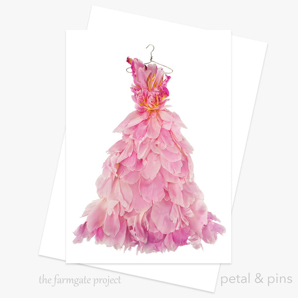 peony ballgown greeting card from the farmgate project by petal & pins