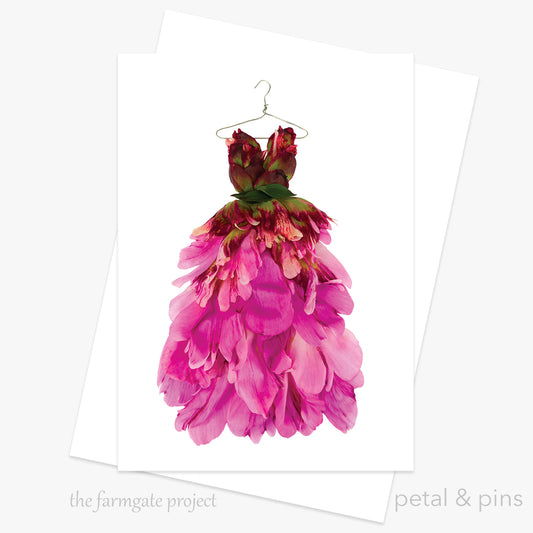 peony dress greeting card from the farmgate project by petal & pins