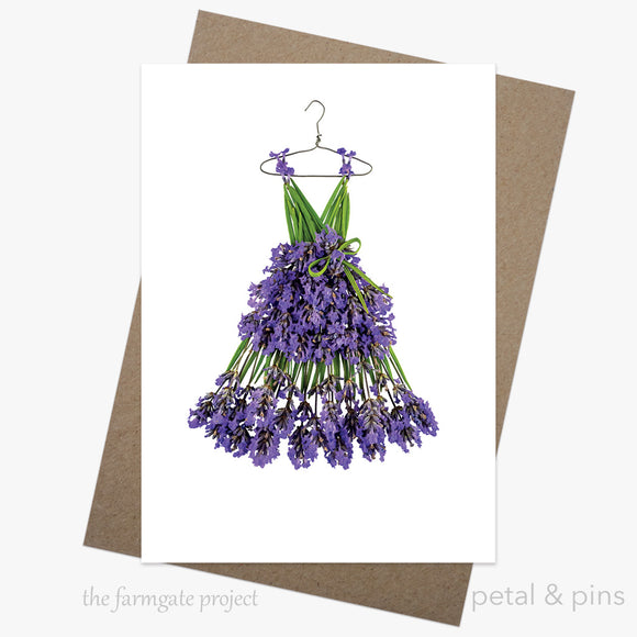 lavender sundress greeting card from the farmgate project by petal & pins